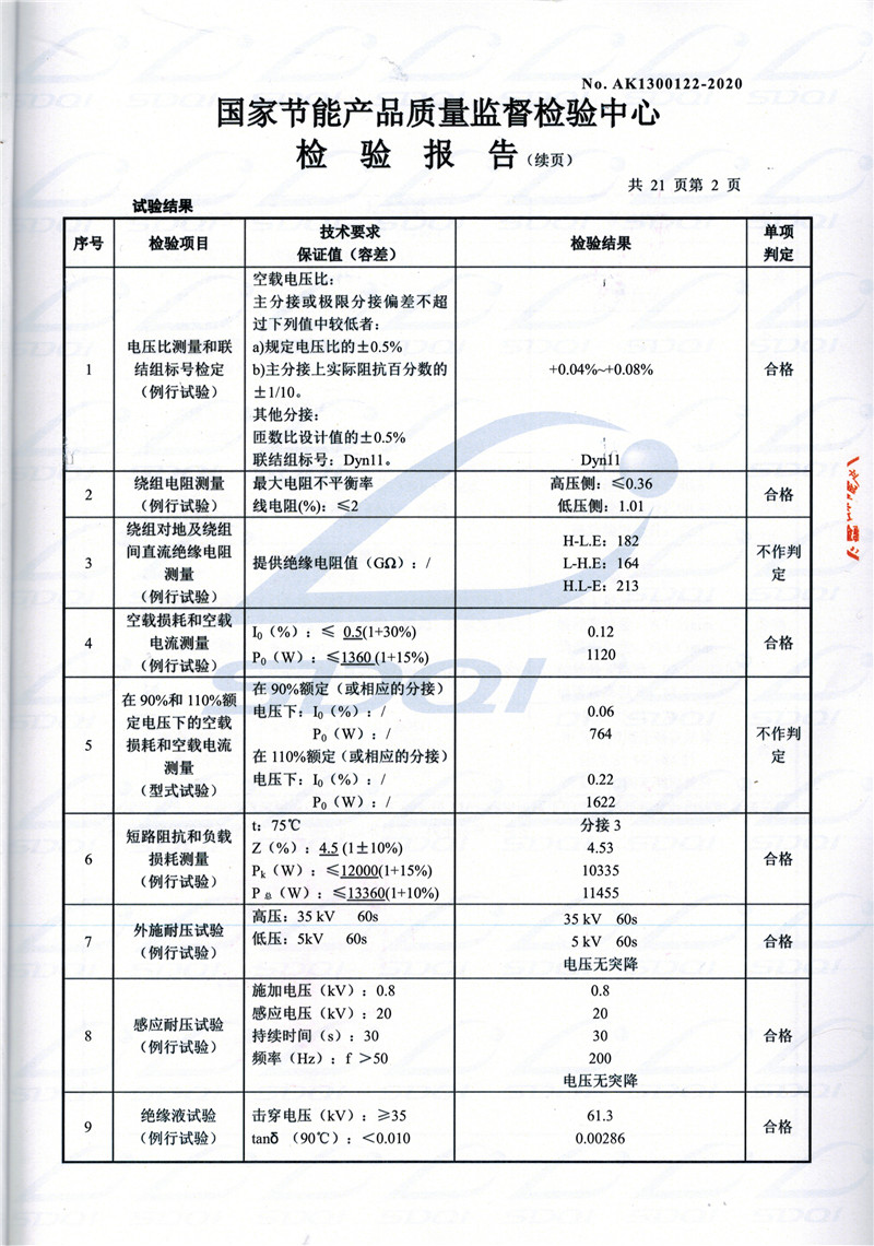 高低压试验报告-S11-1250繁峙繁峙繁峙油浸式变压器-2.jpg